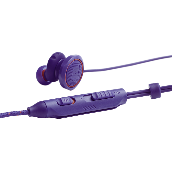 JBL Quantum 50 - Purple - Wired in-ear gaming headset with volume slider and mic mute - Detailshot 1 image number null